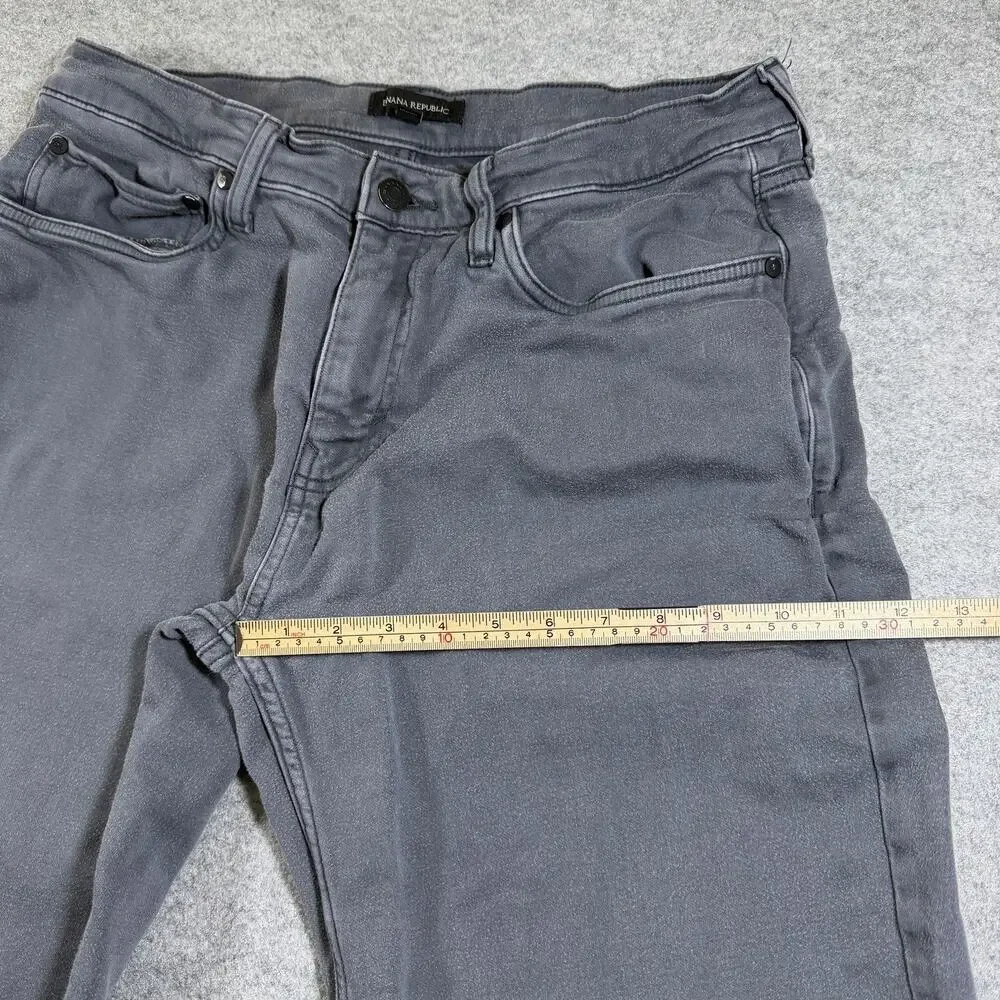 Banana Republic Twill Jeans Mens 34x30 Gray Faded Slim Straight Cotton Pants